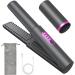 OBEST Cordless Hair Straighteners Curler 2 in 1 Mini Portable Travel Wireless Flat Iron Fast Heat Up Anti-Scald 3-Level Straightener for Swift Smooth and Glossy Hair Type-C Rechargeable (Grey) Gray