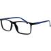 Opulize Ink Long-Distance Glasses - Large Rectangular Frame Pack Scratch-Resistant Spring Hinges - Black & Blue for Men - 2.00 Diopters - Buy Online on GoSupps.com