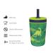 Zak Designs Kelso Dino Camo Tumbler Set - 15 oz, Non-BPA, Leak-Proof with Straw, Durable Plastic and Silicone, Perfect Baby Cup Bundle for Kids - 2pc Set - Buy Online on GoSupps.com