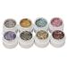 Holographic Reflective Glitter Gel 8 Colors Sparkly Shiny Flashing UV LED Nail Polish Set Glitter Gel Nail Polish Kit Sparkly Shiny Nail Gel for Nail Art DIY Home Salon Manicure