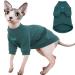 Iecoii sphynx litter clothing hairless cats T-shirts cats clothing soft cotton cat shirts for cats only sweater cat sweaters sweater vest with sleeves for sphynx cornish rex devon rex Peterbald XL green