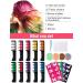 EBANKU 10 Colors Temporary Hair Chalk Comb Set with Glitter Tubes, Stencils - Washable Hair Color for Girls, Kids - DIY Dyeing Party, Cosplay, Halloween, Christmas - Buy Online on GoSupps.com