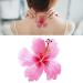 Wild Plant 6 Sheets Temporary Tattoos for Men Adults Wildflower Hibiscus Pink Flower in a Watercolor Style Isolated Full Name of The Temporary tattoo for Women Neck Arm Chest for Woman