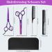 Professional Hairdresser Scissors Set - Effy 6.7 Stainless Steel Cutting Scissors with Comb & Clip for Home Salon - Purple - Buy Online on GoSupps.com