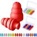 Ear Plugs for Sleeping Noise Cancelling 10 Pairs Reusable Earplugs for Sleeping Concert Snoring Travel Work Soft Style 9 Colors 33dB Highest NRR