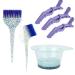 Nylahr 6 Pcs Hair Dye Coloring Kit, Hair Coloring Dyeing Bleaching DIY Salon Tool,Hair Dye Color Brush and Bowl Set,Mixing Bowl, Brush, Hair Clips (Blue)