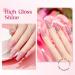 Rose Pink Glitter Gel Nail Polish - 12mL Sheer Nude Pink Shimmery Jelly Gel Polish - Buy Online on GoSupps.com
