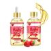 Lot de 2 huiles corporelles hydratantes la fraise - Apaise la peau - Parfum naturel - Parfum longue dur e - P n tre sans graisse - Pour tous les types de peau - 60 ml