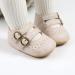 Baby Anti-Slip First Walking Shoes | Soft Sole Toddler Sneakers for Boys and Girls | Infant PU Leather Prewalkers with Sock | Beige 19 | 6-12 Months - Buy Online on GoSupps.com