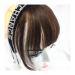 Bangs Bangs Hair Human Hair Bangs Neat Fringe Hair Extensions with Headband for Girl Women Blunt Bangs In Hair Extensions Hairpieces Non-remy Brazilian Hair for Women Curved Bangs for Daily Wear (C Dark Brown