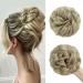 Tess hair part with rubber band 55g lured hair tie with hair medium blonde large bun hair part Haardutt synthetic hair extension for women girls 55 g medium blonde
