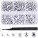 1600 pieces of Glitter Rhinestones for Nails Transparent Crystal and Diamond Crystal AB Nail Art Decorations with 1 Tweezer (6 Sizes) (1600 Pieces) - Buy Online on GoSupps.com
