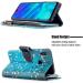 Miago Leather Wallet Case for Huawei Y7 2019 - 9 Card Slots Colorful Zip Flip Blue Flower PU Leather Cover - International Shipping Available - Buy Online on GoSupps.com
