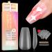 Saviland Soft Nail Gel Nail Tips - 480PCS Short Coffin Full Cover Nail Tips 15 Sizes Matte False Nail Tips Acrylic Nail Tips No Files for Valentine Gift Nail Extensions Nail Art Home DIY A2-Short Matte Coffin Nail Tips