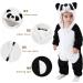 COOKY.D Baby Hooded Romper | Winter Flannel Jumpsuit Pajamas | Panda Design | 3-6 Months - Buy Online on GoSupps.com