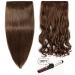 Elailite Standard Weft Hair Extensions - 20 Light Brown Remy Clip-In Human Hair - 8 Pieces Full Head, 105g - Buy Online on GoSupps.com