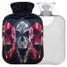 NAANLE ROCK SKULL Harm bottle with reference Transparent hot water bottle Handfoots Heating bags for pain relief heat and cold therapy 1L