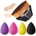 IYOCHO 4+1 pcs makeup sponges with contour kabuki brushes, beauty sponge blenders with 4 colors for liquid foundation, cream and powder (4 sponges+ 1 contour kabuki brush) Black
