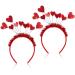 Minkissy 2 pieces Heart Hairy Tillettes Valentine's Day Headband Hair straps Hairdressers Hairdress Headgear For Women Girl Valentine's Day New Year Christmas Photo Requises