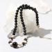 Obsidian & Lava Stone Beaded Necklace with Howlite Skull Charms - Essential Oil Diffuser Relaxation Jewelry for Women | Unique Gift Idea - Buy Online on GoSupps.com