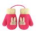 Girls Boys Cute Fox Knitting Short Full Finger Gloves Toddler Kids Winter Thermal Plush Lining Cycling Camping Gloves Mitten for 1-3 Yrs Cartoon/Fuschia