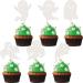 Pack of 24 Ghost Halloween Cupcake Toppers Glitter Ghost Cake Decoration for Happy Halloween Spooky Ghost Theme Party Cake Decoration Baby Shower Children Birthday Party Cake Decorations White Colour 19