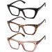 AMOMOMA Cat Eye Blue Light Computer Reader | Trendy Oversized Reading Glasses for Women | AM6028 Ac1 Blk+c2 Tortoise +C3 Crystal Light Brown 2.5x - Buy Online on GoSupps.com