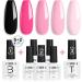 AILLSA Hot Pink Gel Nail Polish Set Black Nude Baby Pink Gel Polish with Base and Top Coat Long Lasting Barbie All Season Color Soak Off U V L ED Manicure Art Salon DIY at Home 7Pcs 8ML Black Pink - Buy Online on GoSupps.com