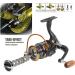 Sougayilang Spinning Fishing Reel | Left/Right Interchangeable Wood Handle | Metal Body | 5.2/5.1 Gear Ratio | 11BB | Inshore, Boat, Rock, Freshwater, Saltwater Fishing - DK1000 - Buy Online on GoSupps.com