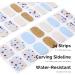 NAILOG Semi Cured Gel Nail Strips - Salon-Quality Long Lasting Nail Stickers - Vintage Print & Silver Glitter - 34pcs - Buy Online on GoSupps.com