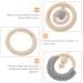 Woodsy Decor 4Pcs Hanging Baby Gym Wood Toys Set - Wooden Baby Play Gym Activity Pendant Rattles, Teething Soothers, Sensory Toys - Nursery Grey & Beige Theme - Buy Online on GoSupps.com