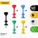 Buy Tossit Game Darts - Durable Silicone Suction Cups in Red Cyan Blue & Yellow | Family Pack for Fun Indoor Play - Buy Online on GoSupps.com