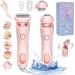 Duskofficial Razor DuskOfficial Electric Razor 2 in 1 Electric Waterproof Shaver Razors Bikini Trimmer for Women Wet and Dry Painless Hair Removal for Leg Arm (Pink)