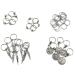 Hyamass 40pcs Antique Silver Ring Feather Coin Bead Charms Pendant Braid Hair Clip Headband Hair Accessories