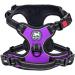 POPOT No pull dog harness front reflective pet vest for dogs with simple control handle and back perfect for daily training walking running (violet l) l violet