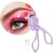 Heated Eyelash Curlers Heated Lash Curler Quick Natural Curling for Long Lasting with Heating Silicone Pad 3 Tempreture Setting & USB Rechargeable Eye Lash Curler Purple/White