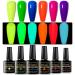 Glow in the Dark Gel Nail Polish Set - Neon Luminous Colors - MTSSII 6pc Kit for Halloween - Buy Online on GoSupps.com