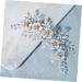 Ipetboom 1pc White Leaf Comb Rhinestone Headpiece Pearl Hair Ties Bridal Hair Comb Beautiful Hair Accessory Bridal Floral Side Comb Prom Hair Clips Hair Pin Grace Bride Alloy Crystal Flower - Buy Online on GoSupps.com