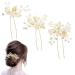 XZtimes Wedding Hair Clips Gold Leaf Bride Hair Pins Bridal - Pack of 3 - gold pin - Vintage