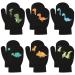 KINBOM 6 Pairs of Toddler Mittens Dinosaur Winter Dinosaur Patterns Mittens Fluff Gloves Warm Knit Mittens for Little Boys Girls Toddlers(Black Dinosaur)