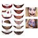 12 Styles Halloween Temporary Tat toos Kit Horror Mouth Tat too Stickers Halloween Temporary Tatt oos Face Makeup Waterproof Realistic Scar Wound Sticker for Halloween Cosplay Decorations