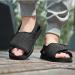 ZXAY Men's Extra Wide Open Toe Diabetic Recovery Slippers in Black - Size 45 (Men 9.5/Women 10.5) - Buy Online on GoSupps.com