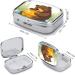 Portable Pill Box Bear Eats Honey - 2 Compartment Metal Pill Organizer for Pocket & Purse | Decorative Medicine Case - Buy Online on GoSupps.com