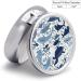 Round Turtle Octopus Pattern Pill Box | Ocean Theme 3 Compartment Metal Organizer - Portable Pocket Case - Buy Online on GoSupps.com