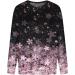 Women's Fall Striped Tie Dye Marble Floral Sweatshirt - Black | Long Sleeve Pullover Shirt - Buy Online on GoSupps.com