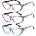EYEURL Cat Eye Reading Glasses for Women - 3 Pack Blue Light Blocking Stylish Eyeglasses (2.75) in Brown Green & Purple - Buy Online on GoSupps.com