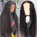 kiss love Deep Wave Closure Wigs Human Hair HD Transparent Glueless Wigs Human Hair Pre Plucked with Baby Hair 180% Density 4x4 Wear and Go Lace Front Wigs for Black Women(24 Inch) 24 Inch 4x4 Black Color
