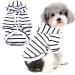 Zweitea dogs hoodie shirts for small medium-sized dogs striped hooded jacket puppy clothes sweater sweatshirt soft short sleeve basic t-shirt pet girl young hooded clothing white xs xs white