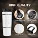 ROCKY&CHAO Stainless Steel Protein Shaker 700ml + 200ml - Double Wall Mixer with Powder Compartment & Ball - Ideal for Fitness & Sports (White) - Buy Online on GoSupps.com
