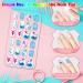 240 Pieces Kids Fake Nails Set - Short Full Cover Stick On False Nail Tips for Girls - Lovely Nail Art Decoration Kit for Children - Buy Online on GoSupps.com
